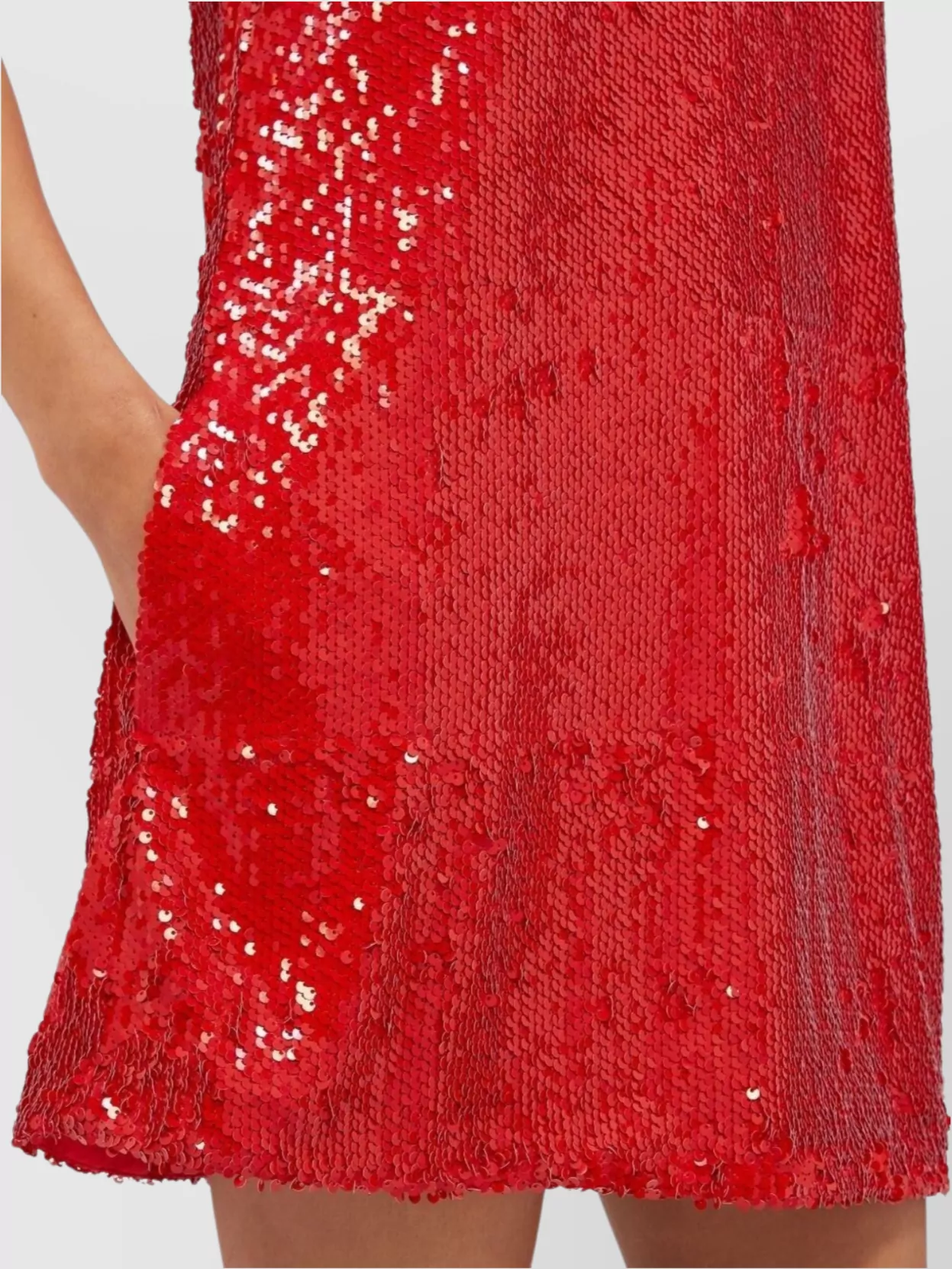 Msgm Halterneck Sequin Mini Dress With Side Pockets