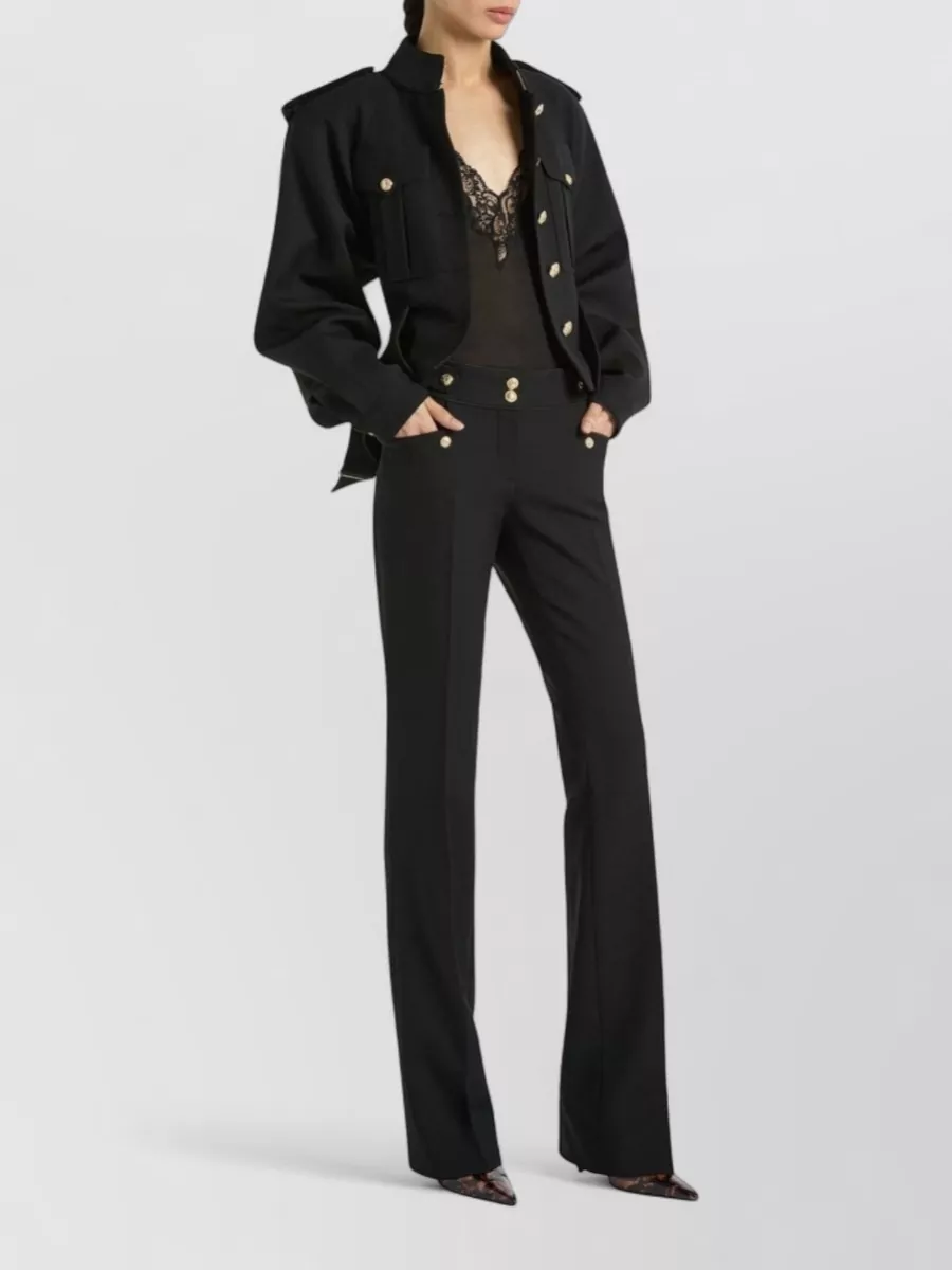 Balmain Wool Straight-Leg Suit Trousers