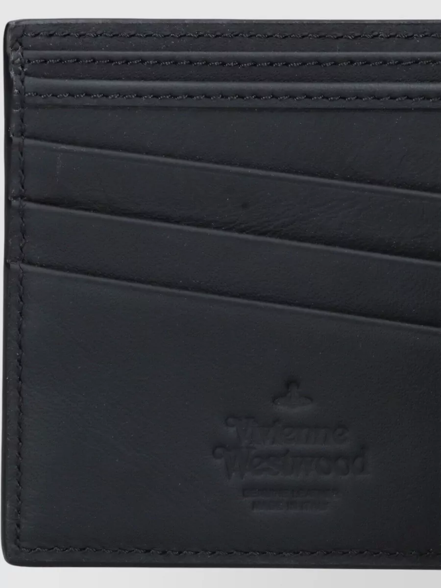 Vivienne Westwood Leather Wallet Embossed Branding Multiple Card Slots