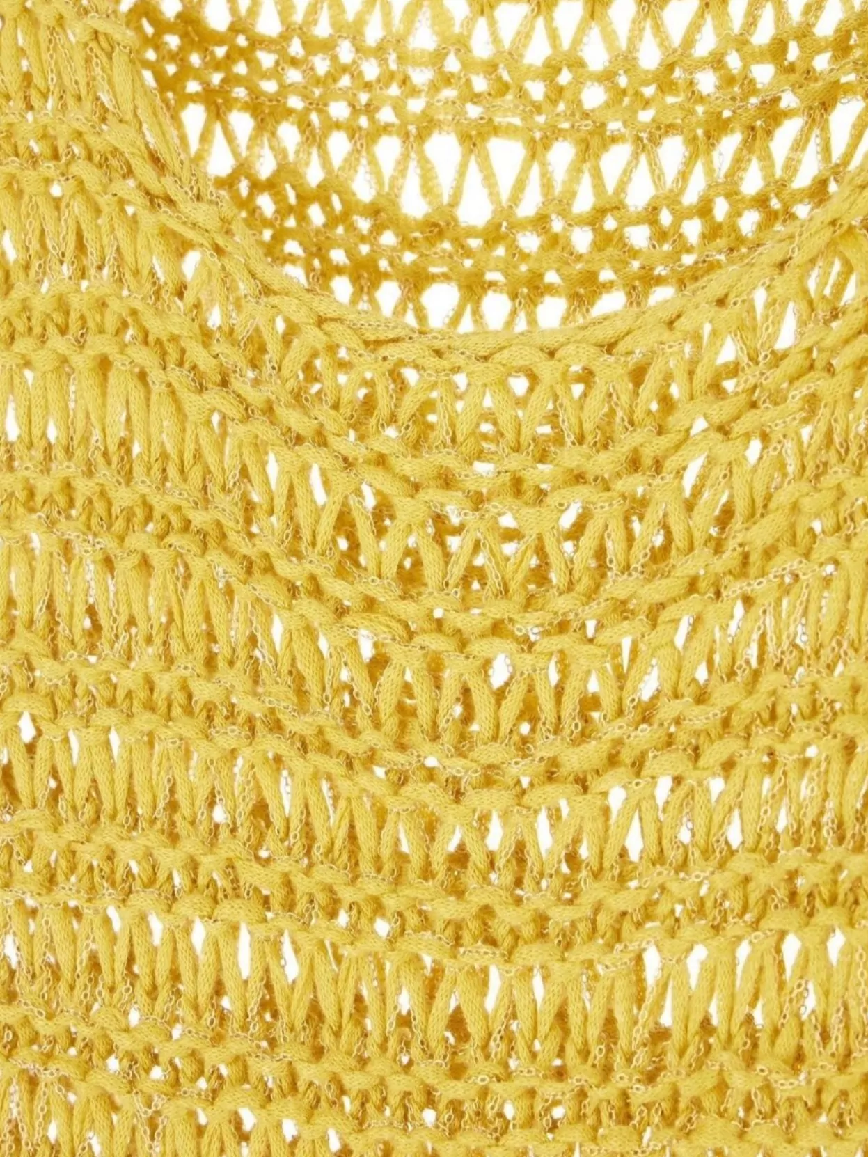 Alberta Ferretti Chain Mesh Linen Crochet T-Shirt