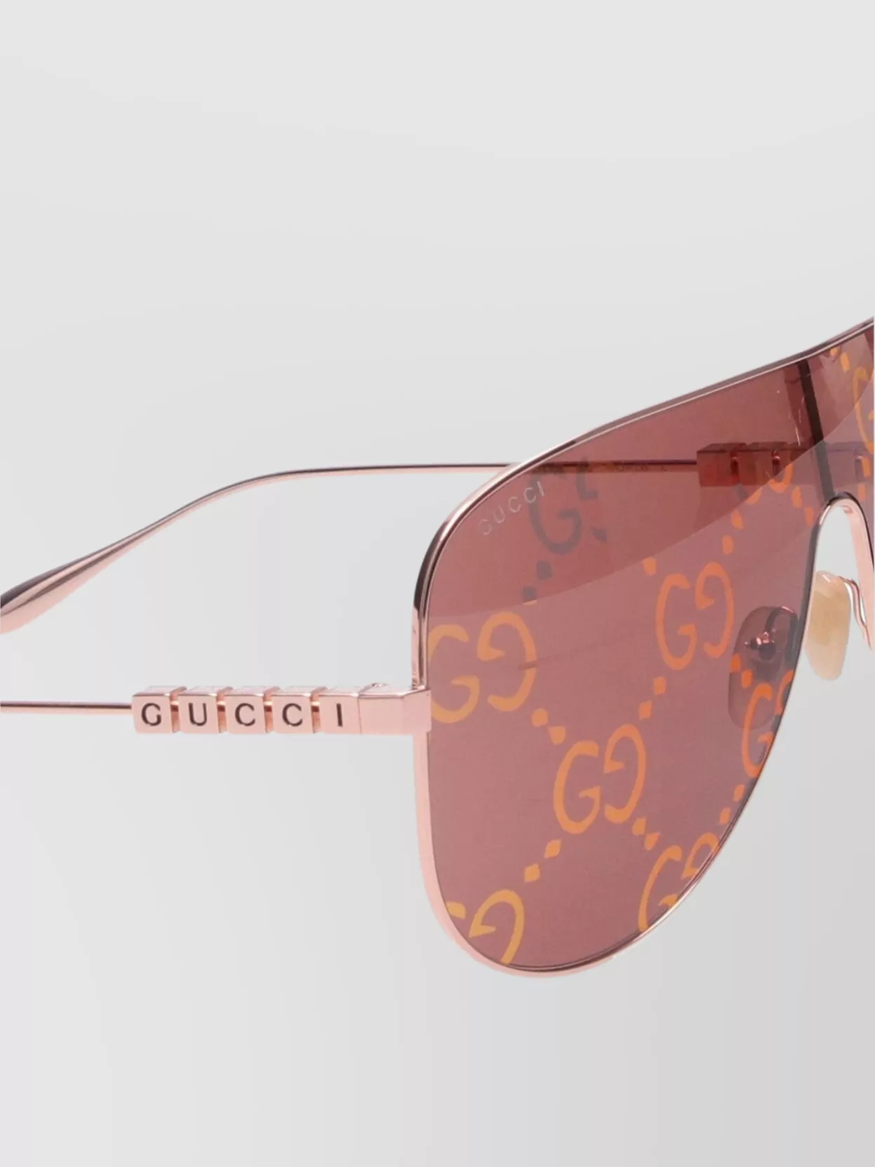 Gucci Nose Pads Rimless Design Slim Arms Tinted Lenses