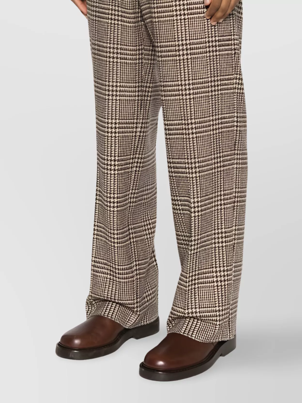 Emporio Armani High Waist Wide-Leg Trousers With Button Accents