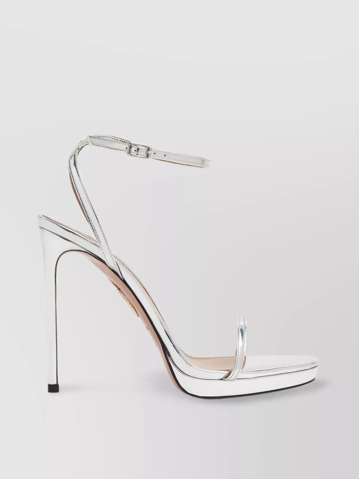 Shop Aquazzura 115mm Metallic Stiletto Sandals With Open Toe In White