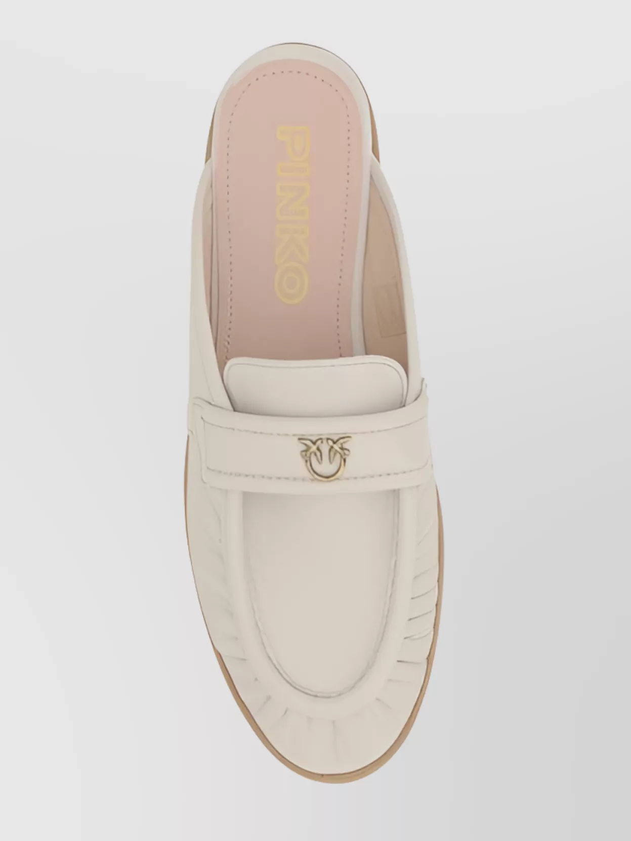 Pinko Naty Loafer Style Leather Mules