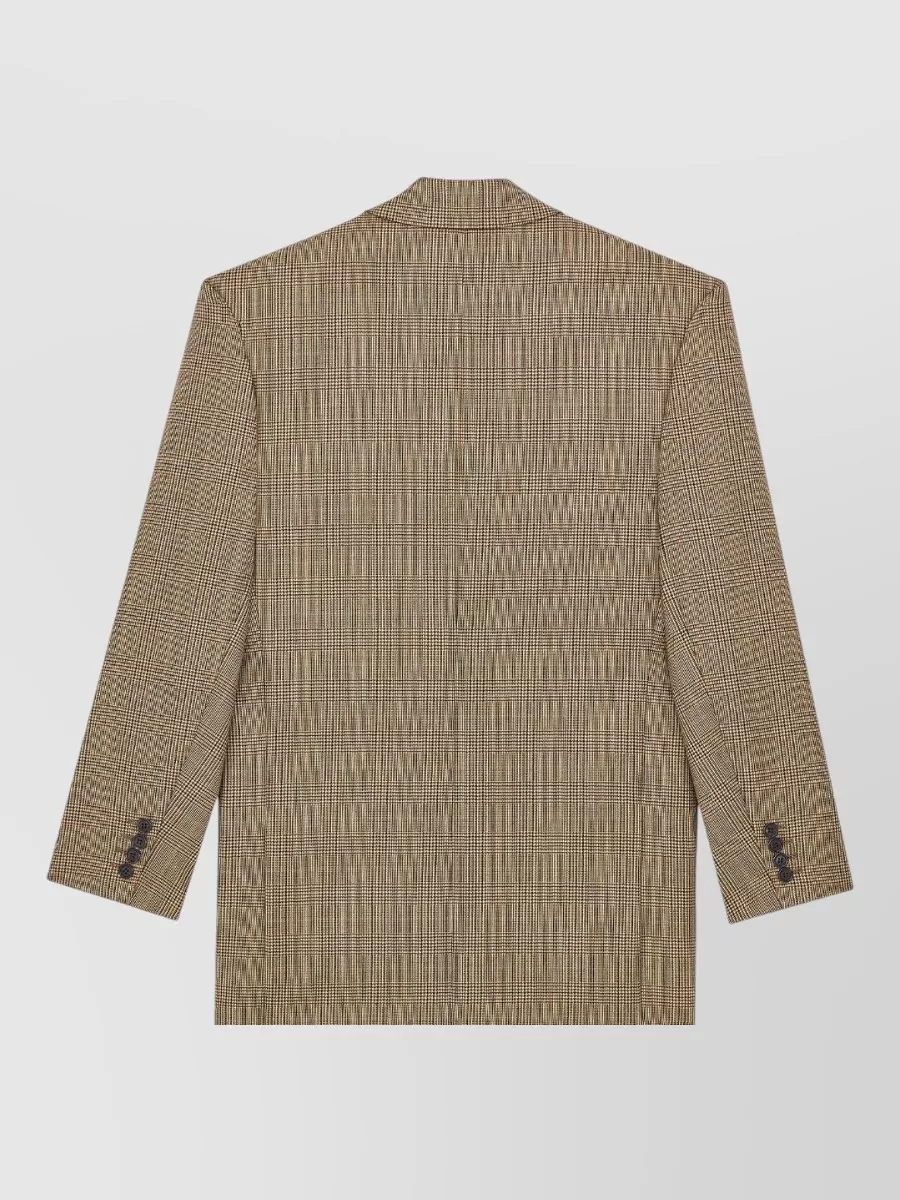 Saint Laurent Wool Prince Of Wales Checked Double-Breasted Blazer