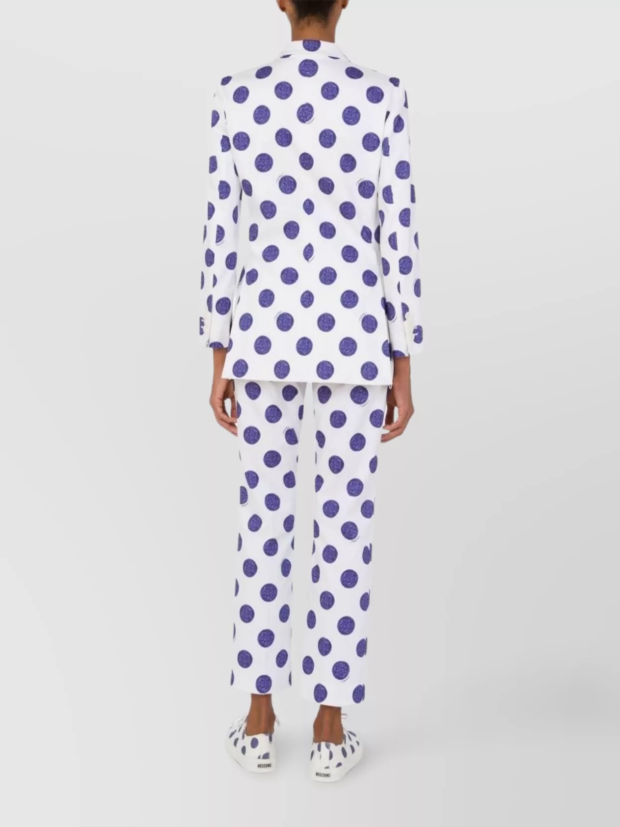 Moschino Stretch Satin Jacket Biro Polka Dots