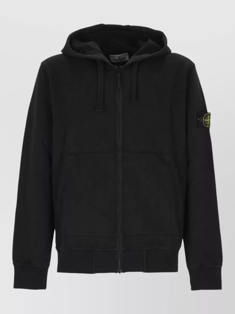 Stone Island Cotton Zip Up Hoodie