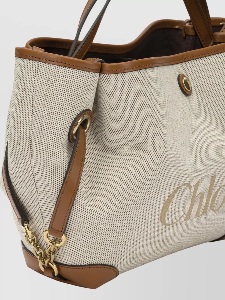 Chloé Woody Cotton Canvas Tote Bag
