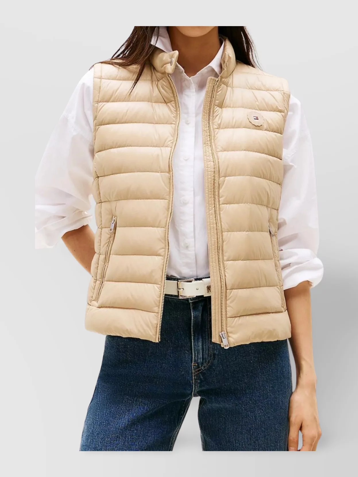Tommy Hilfiger Neck High Padded Side Sleeveless Pockets