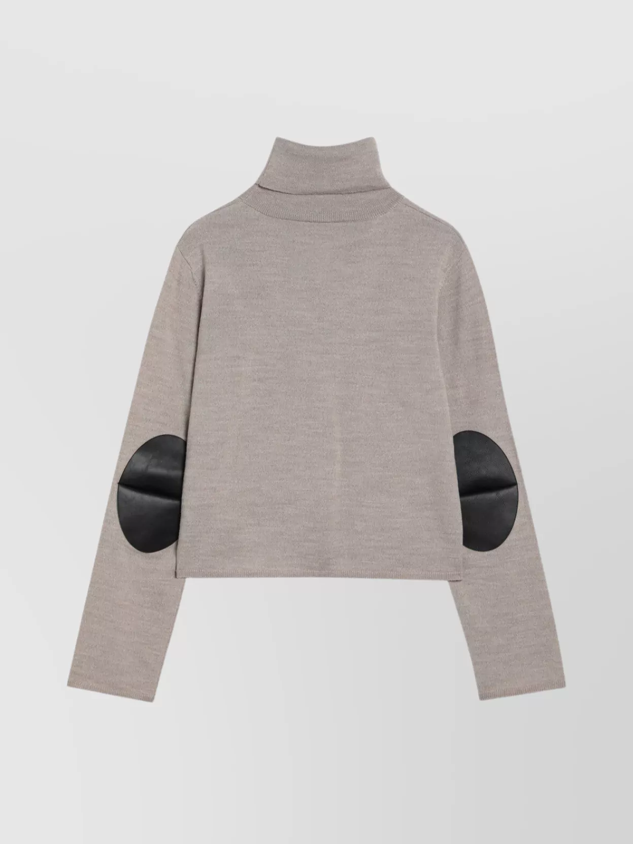 Mm6 Maison Margiela Wool Blend Turtleneck Sweater With Elbow Patches In Neutral