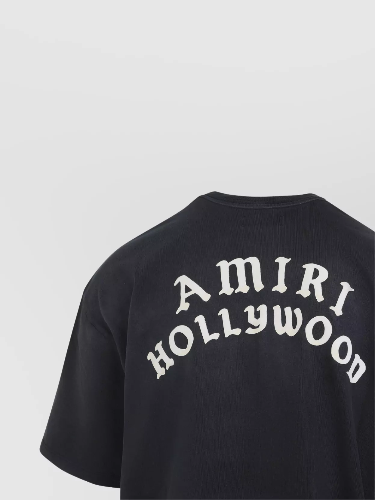 Amiri Black Crewneck T-shirt With Logo Lettering On Front And Rear