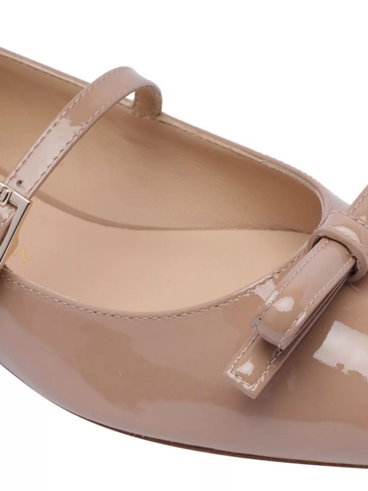Stuart Weitzman Pointed Toe Patent Leather Ballerina Shoes