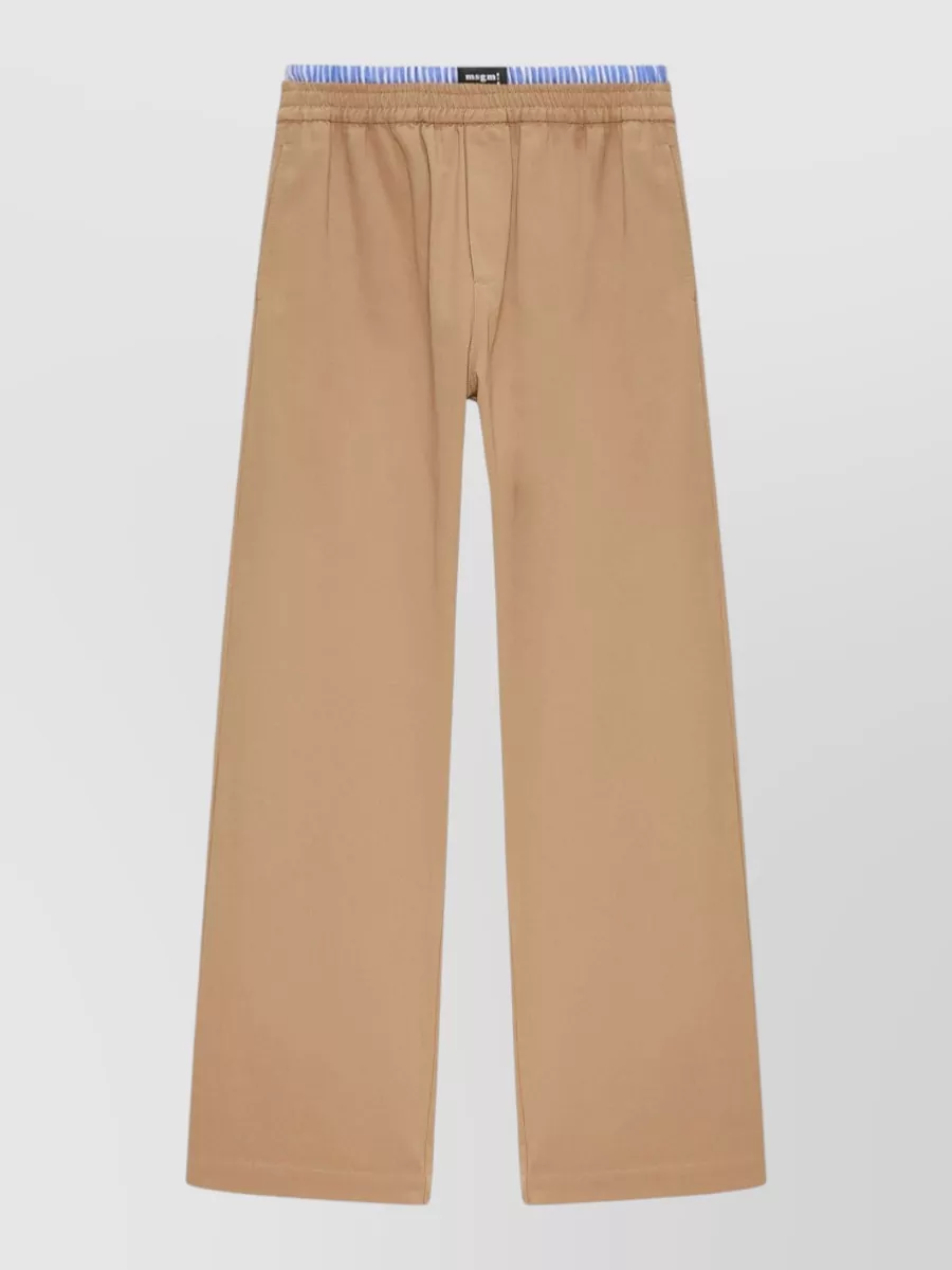 MSGM cotton wide-leg trousers
