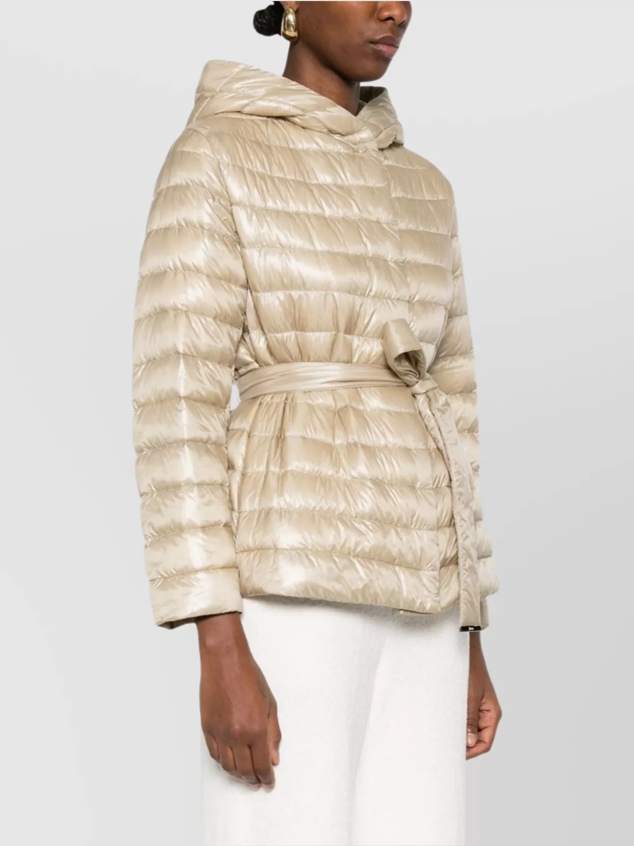 Herno Down Jacket Hooded Waist Belted