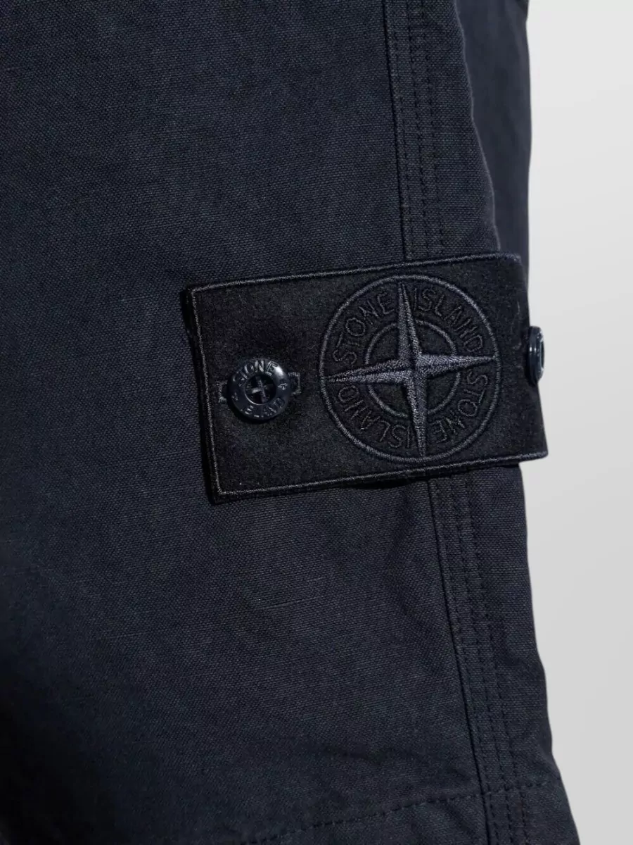Stone Island Cotton And Linen Cargo Bermuda Shorts