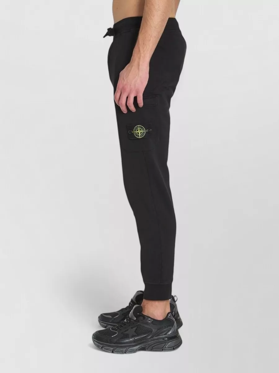 Stone Island Fleece Cotton Sweatpants Regular Fit Design