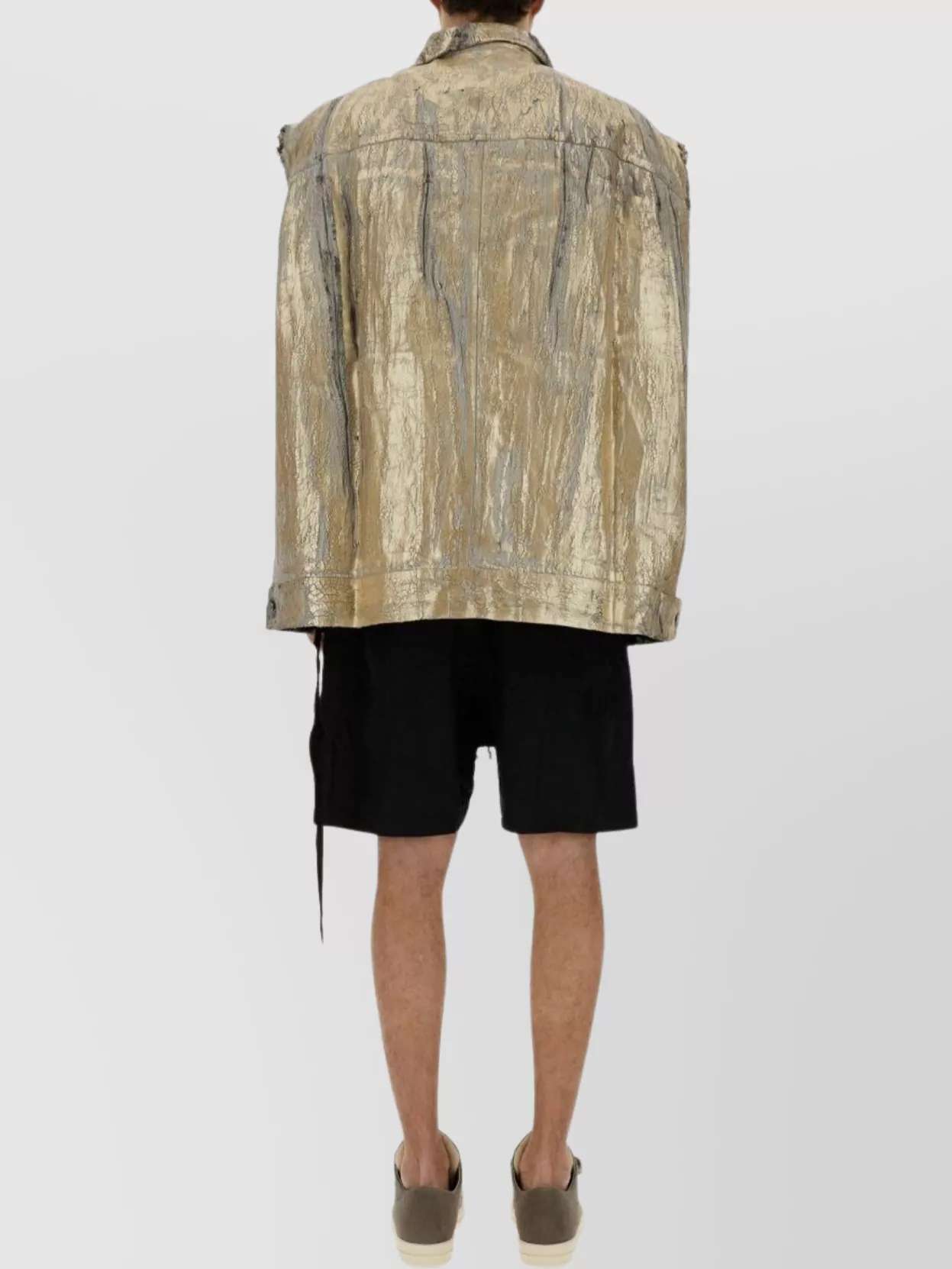 Rick Owens Drkshdw Distressed Metallic Sleeveless Textured Vest