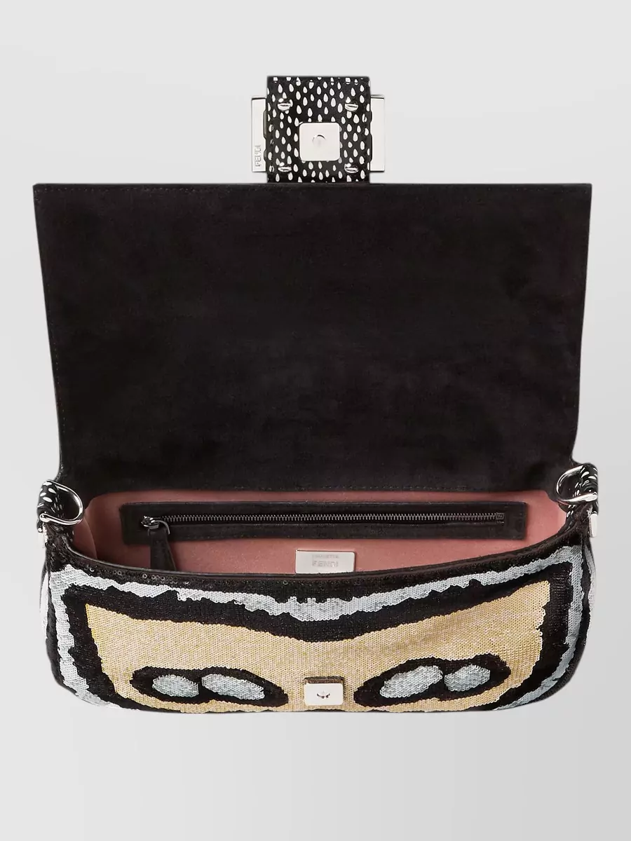 Fendi Butterfly Sequin Shoulder Bag Detachable Strap