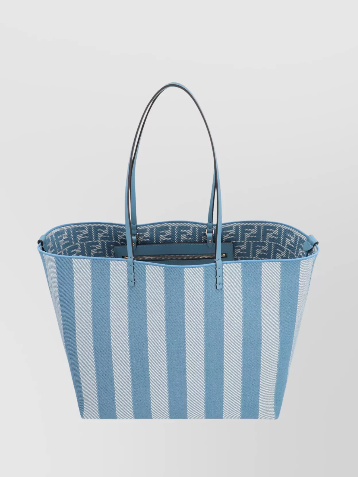 Fendi Large Canvas Tote Bag Reversible Leather Handles