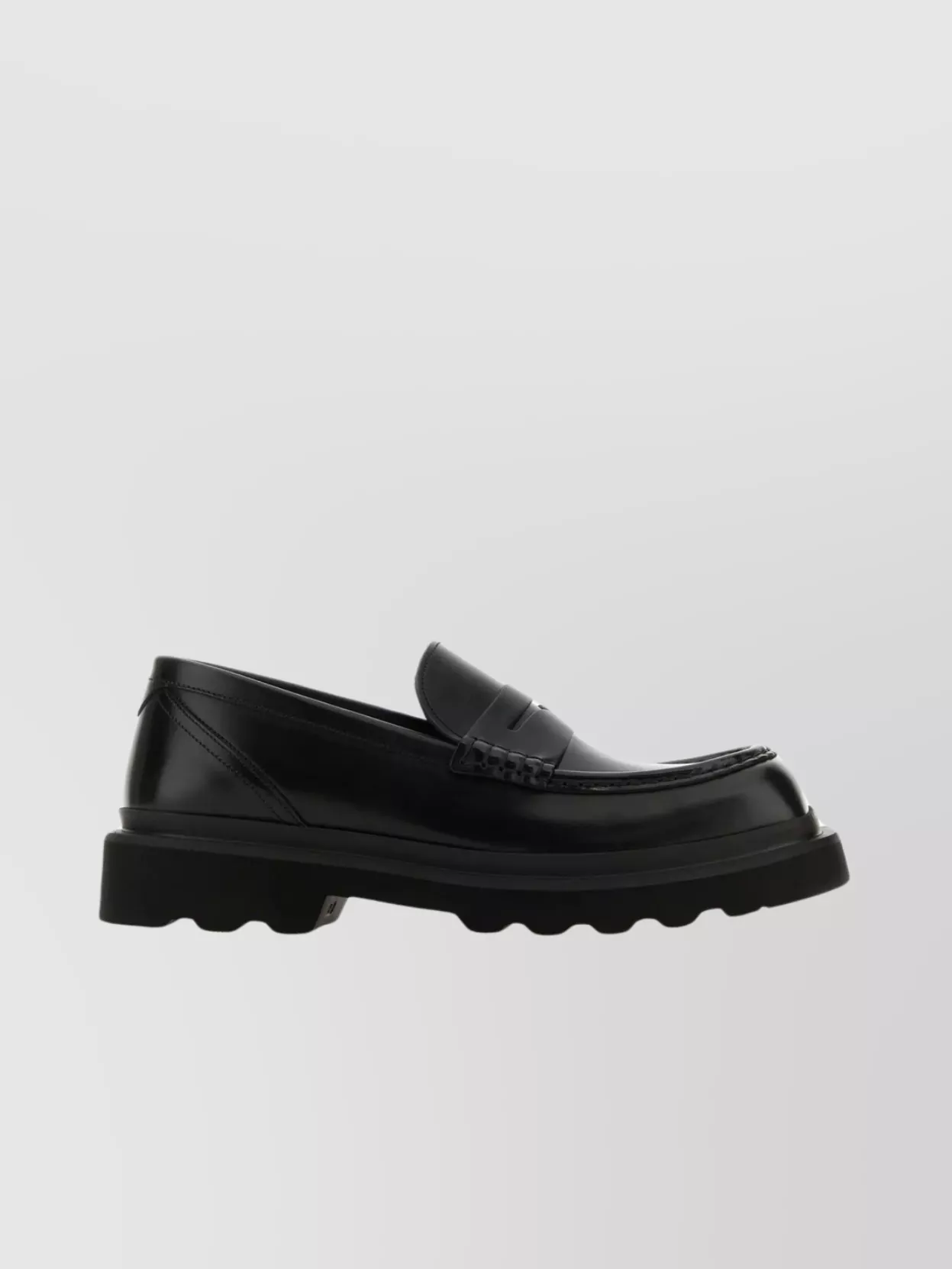 Shop Dolce & Gabbana Urban Trek Leather Loafers In Black