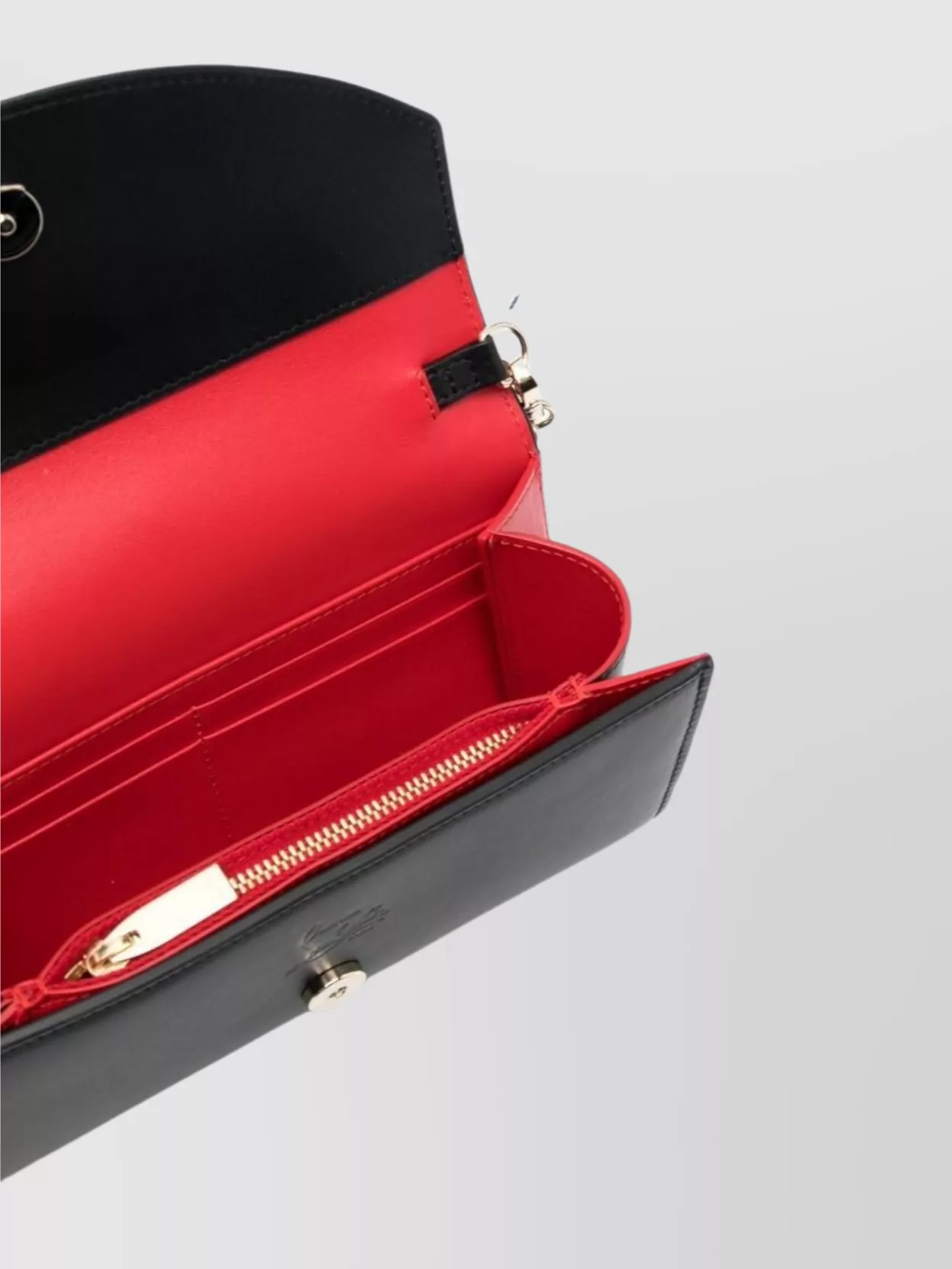Christian Louboutin Leather Clutch Bag Chain Strap
