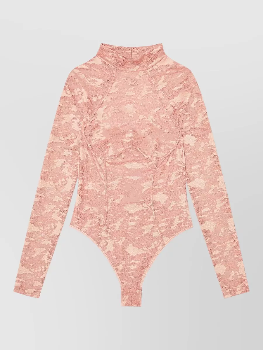 Diesel Lace mock neck long-sleeve bodysuit