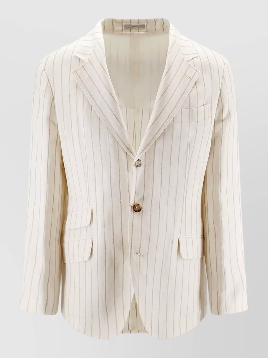 Brunello Cucinelli Linen pinstripe single-breasted blazer