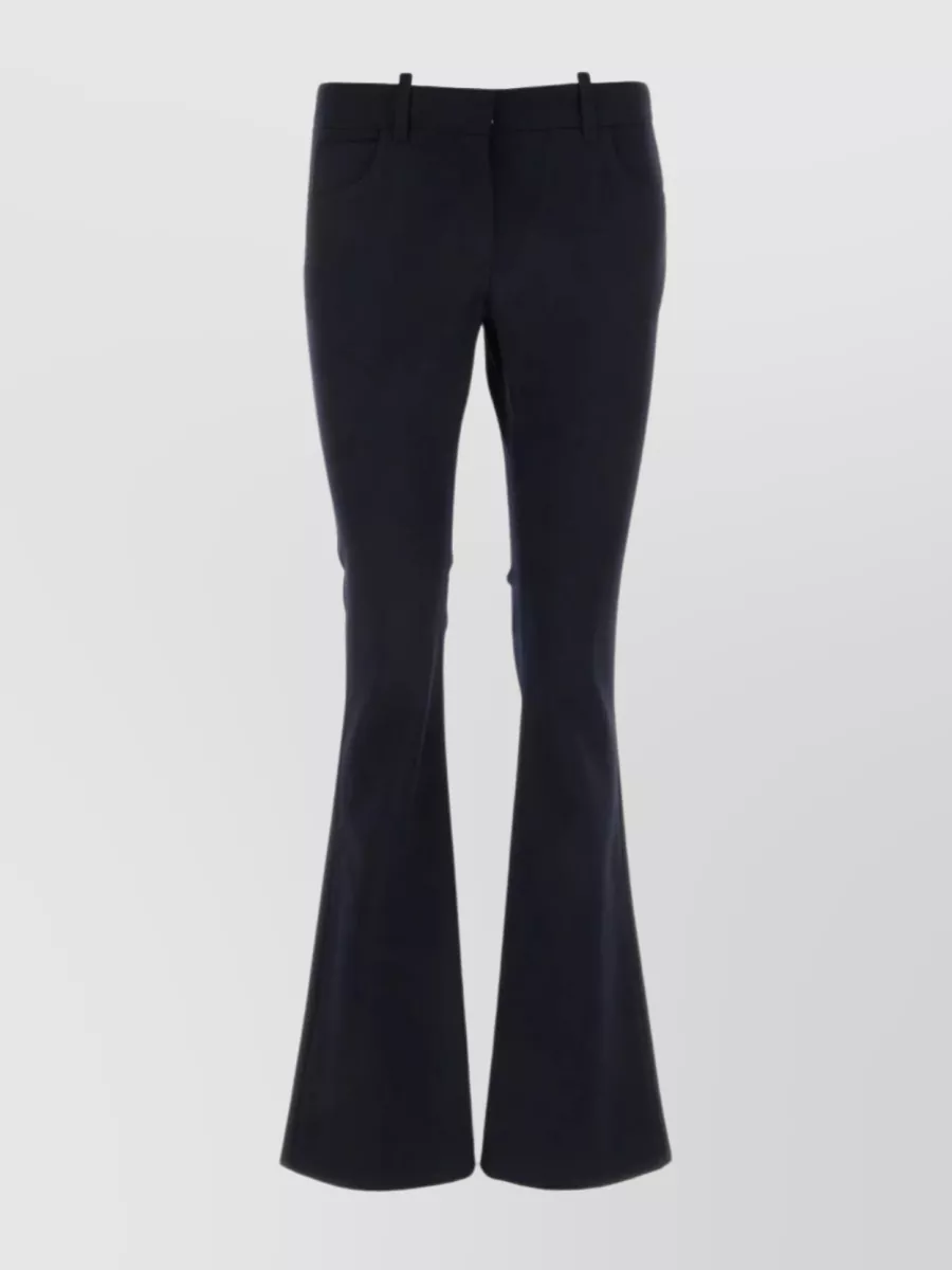 Shop Off-white Midnight Wool Flared Trousers In Blue