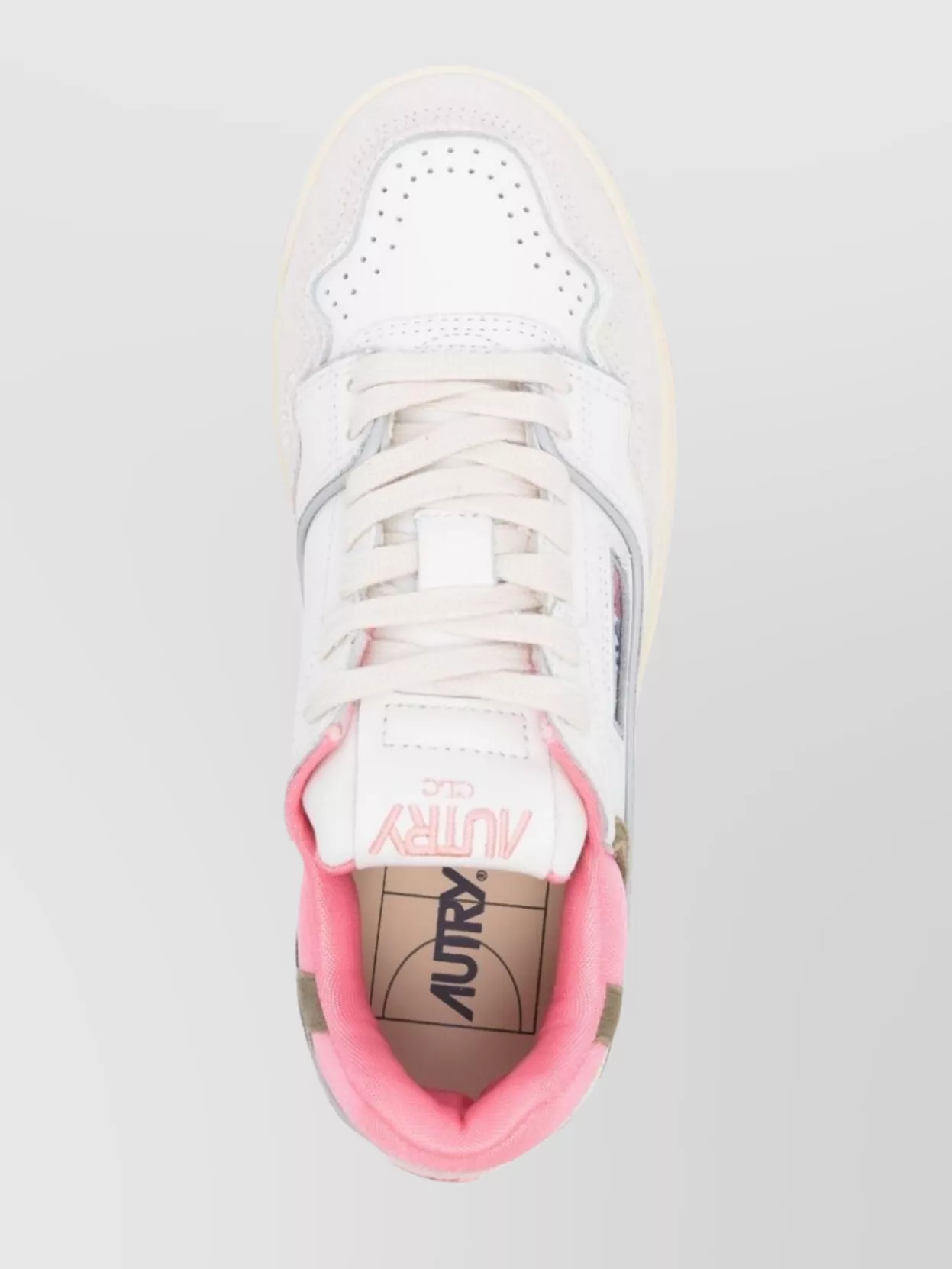 Autry Leather Sneakers With Contrast Panel And Perforated Detailing