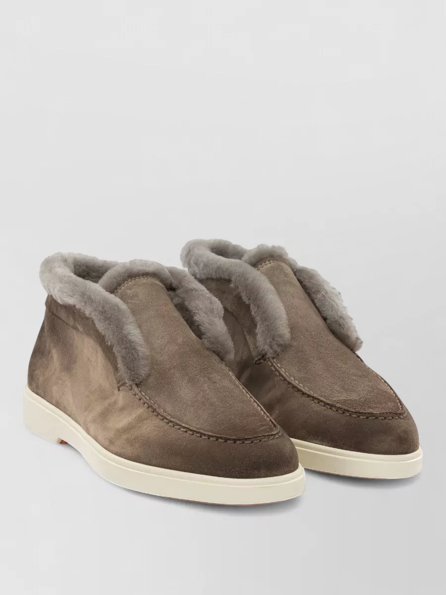 Santoni suede leather loafers