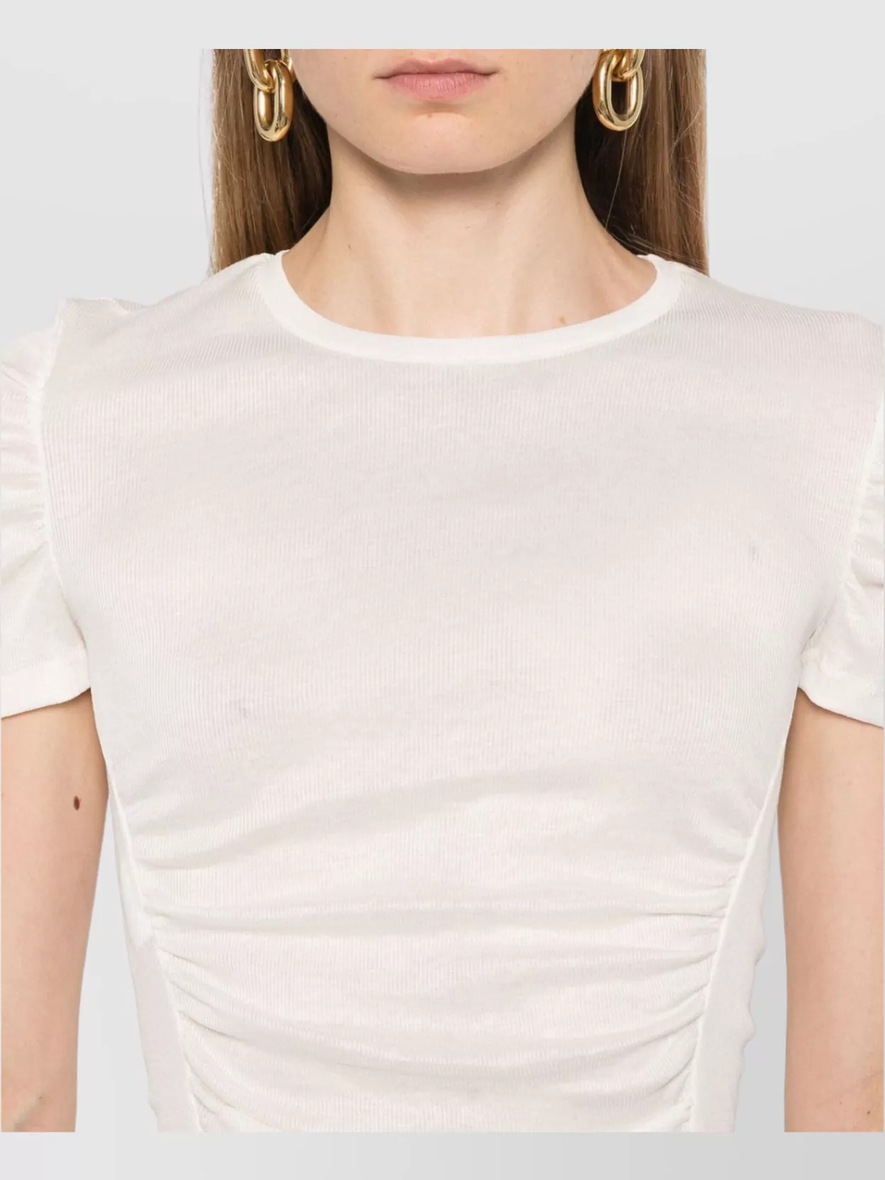 Pinko Ruched-Detailing Crew Neck T-Shirt