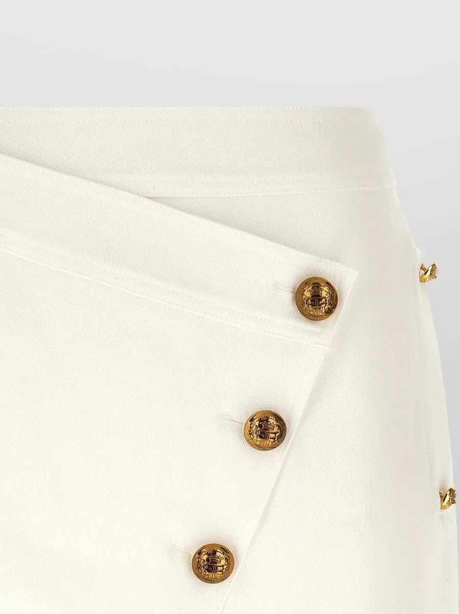 Elisabetta Franchi High Waist Skirt Gold Tone Buttons