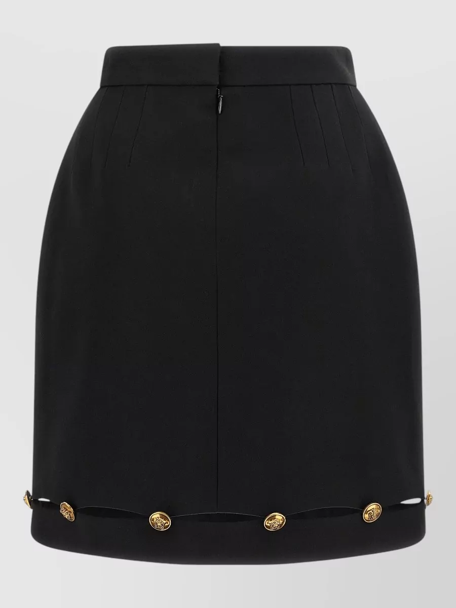 Versace virgin wool high-rise cutout mini skirt