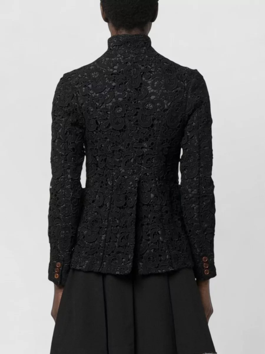 Comme Comme Floral-Embroidered Single-Breasted Jacket