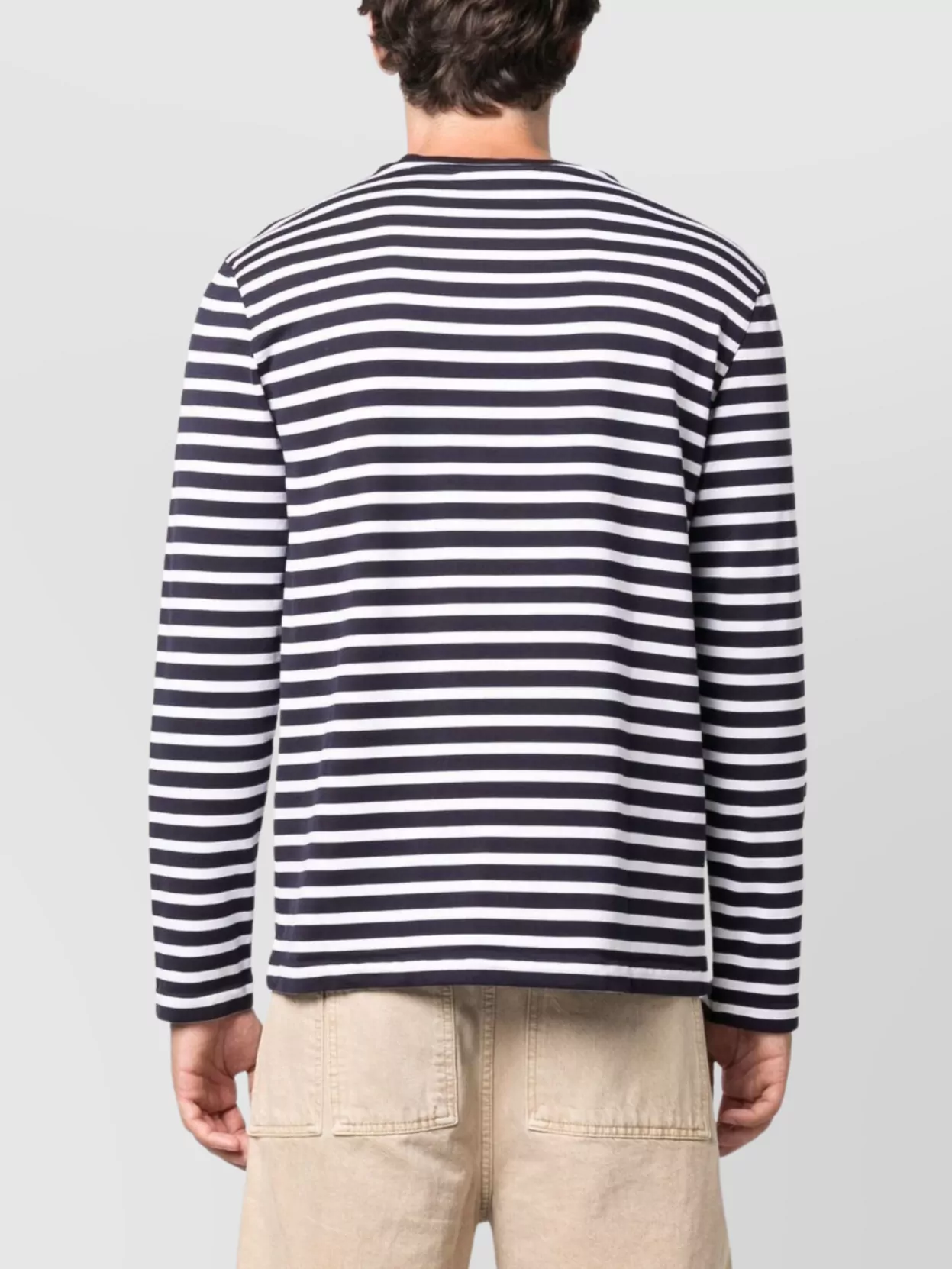 Maison Kitsuné Striped Logo Crew Neck T-Shirt