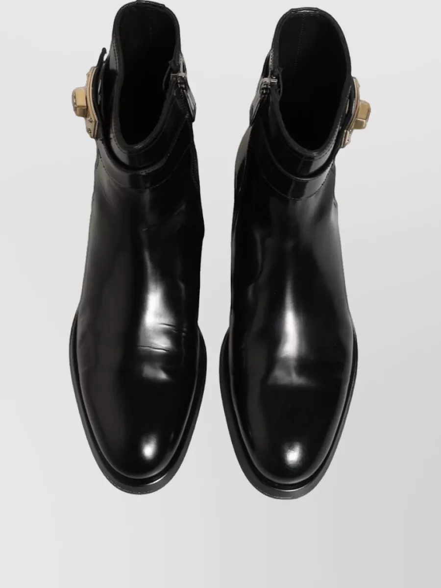 Dolce&Gabbana Leather Mid Calf Boots