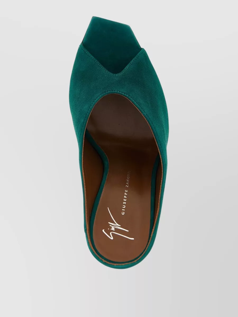 Giuseppe Zanotti Suede Leather V-Neck Mules