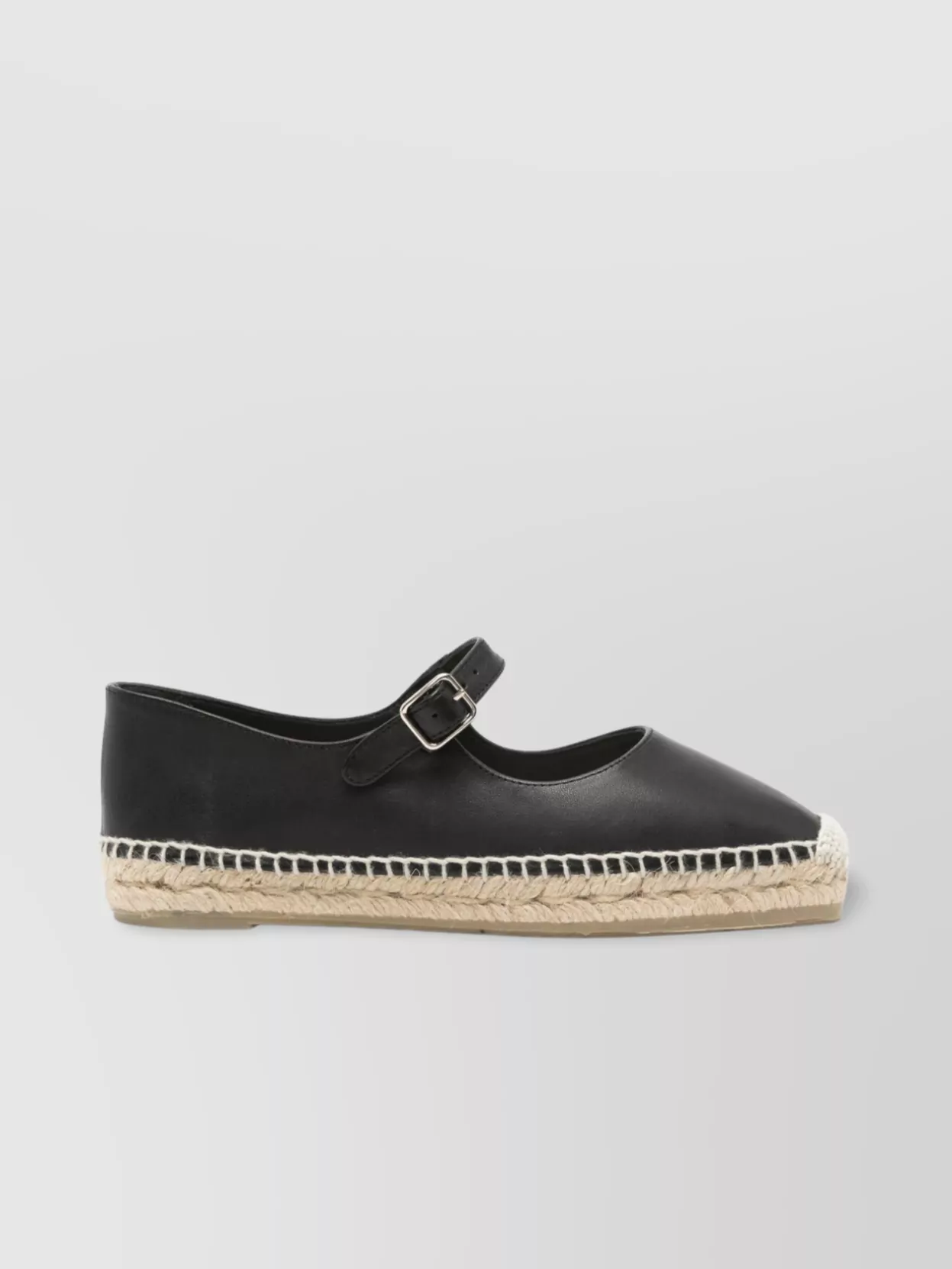 Shop Castaã±er Leather Espadrilles With Braided Raffia Sole