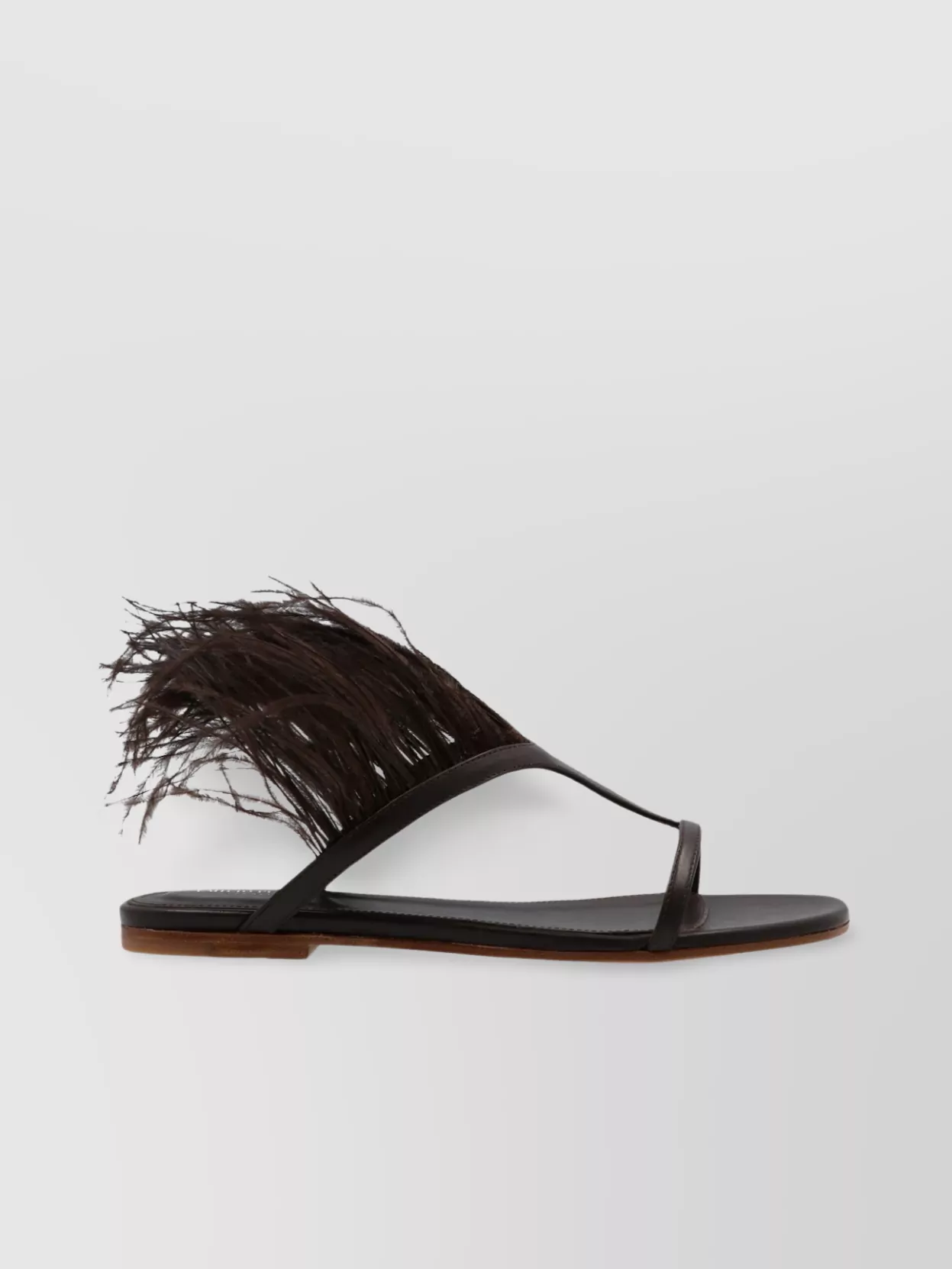 Shop Emilio Pucci Feather Detail Flat Sole Sandals
