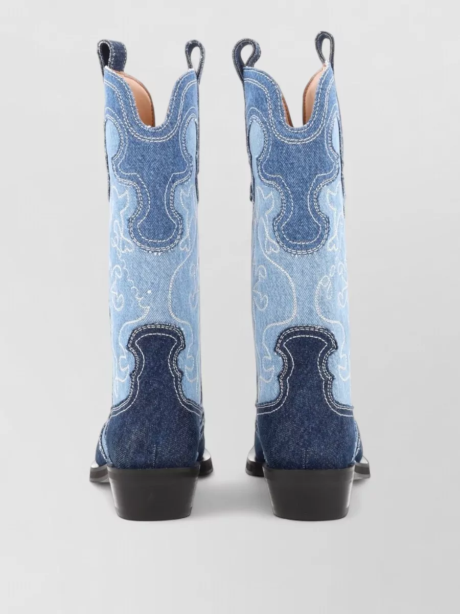 Ganni Cotton Western Boots