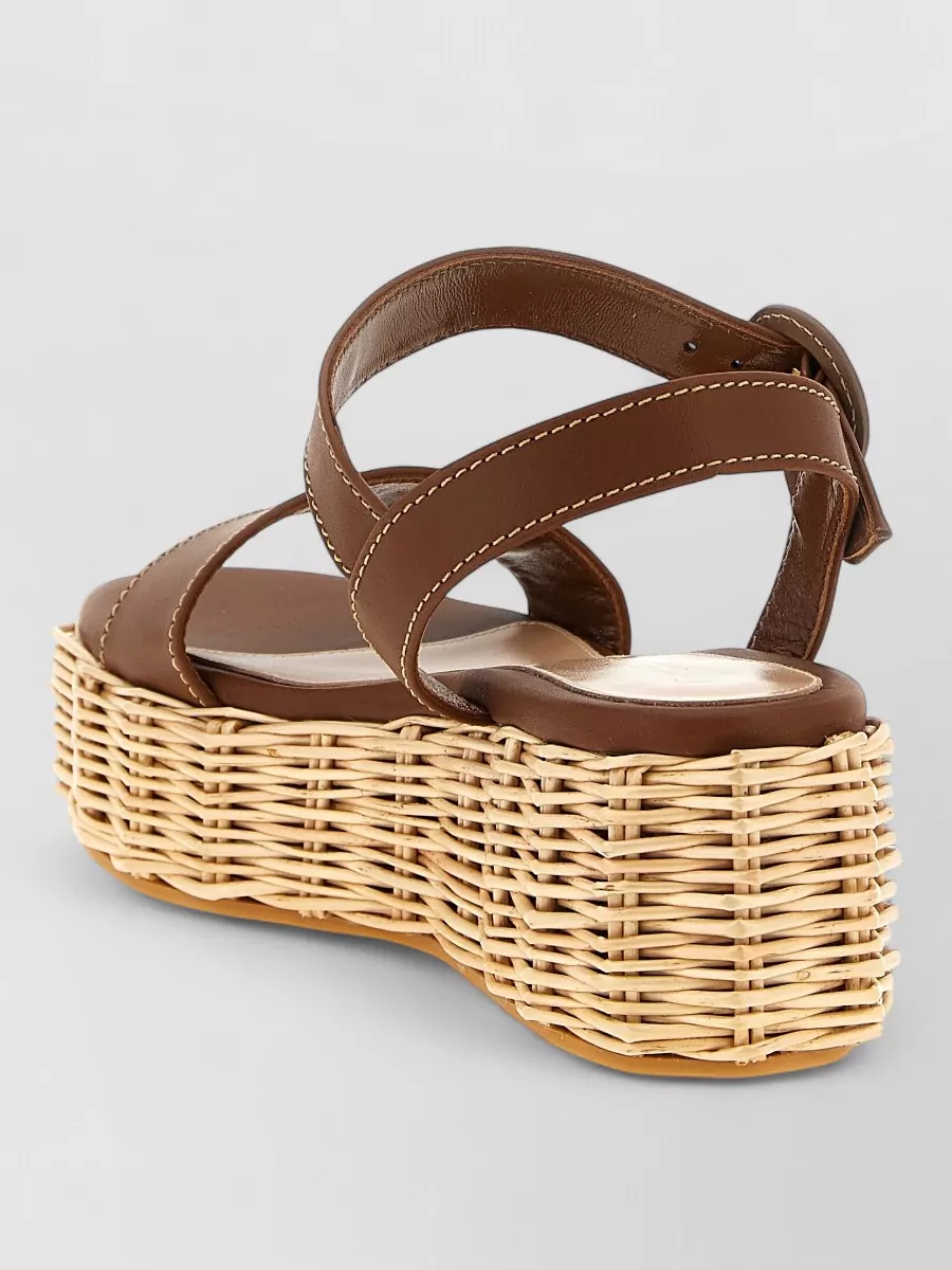 Gianvito Rossi Leather Wedge Sandals