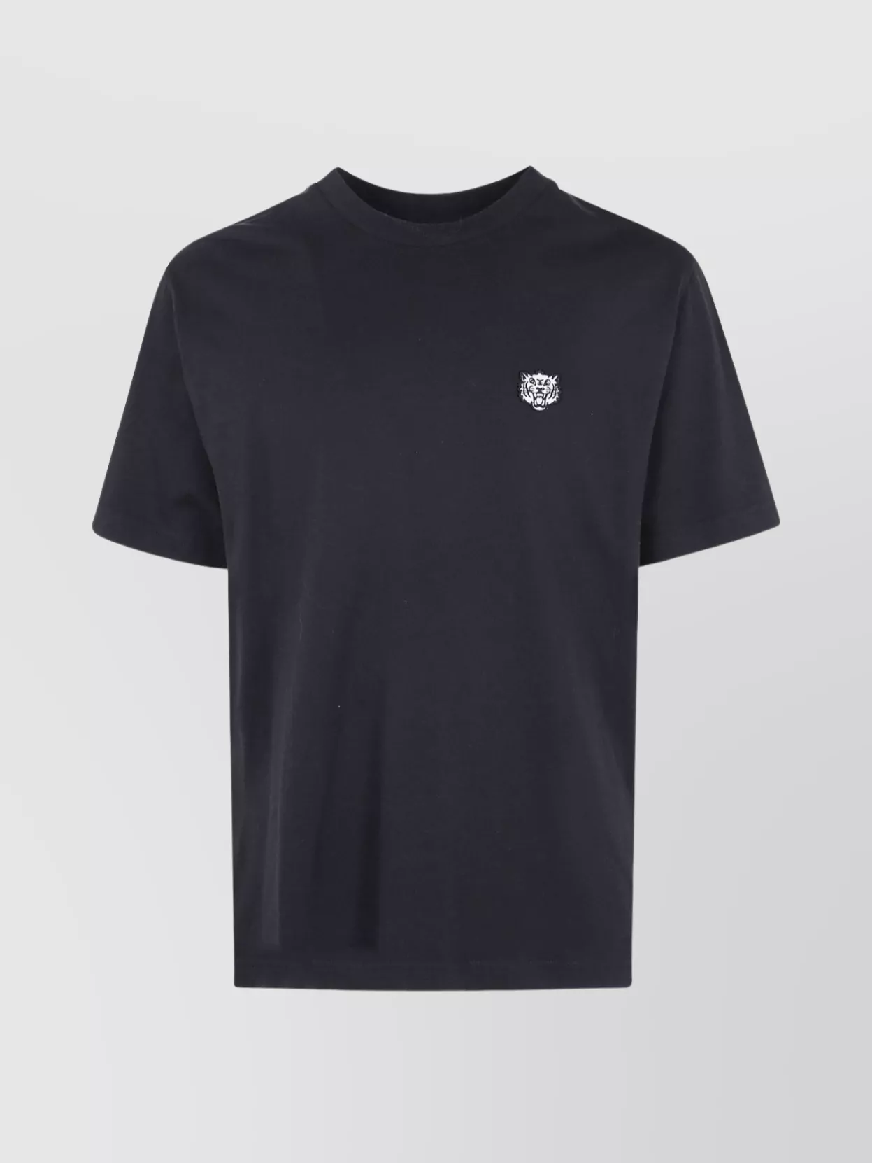 Kenzo Gots Happy Tiger Embroidered Tshirt With Short Sleeves