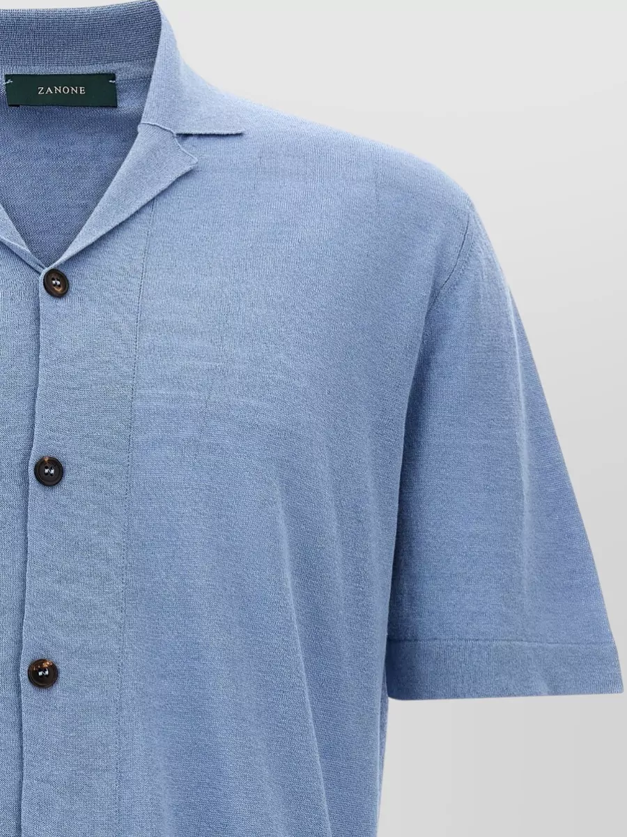 Zanone Linen-Blend Short-Sleeve Shirt