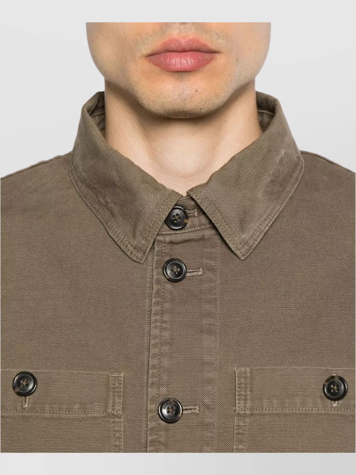 Baracuta Canvas Bomber Jacket With Chest Pockets