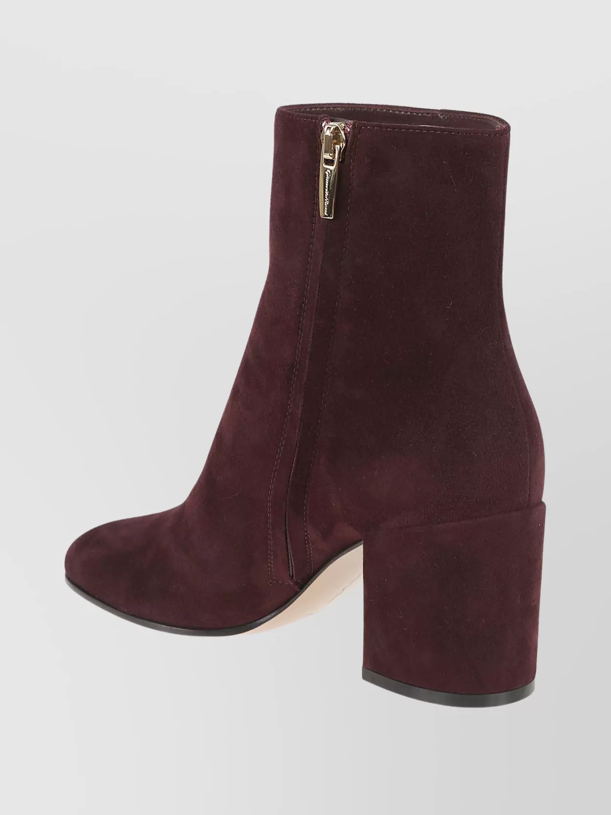 Gianvito Rossi Soft Suede Ankle Boot With Block Heel