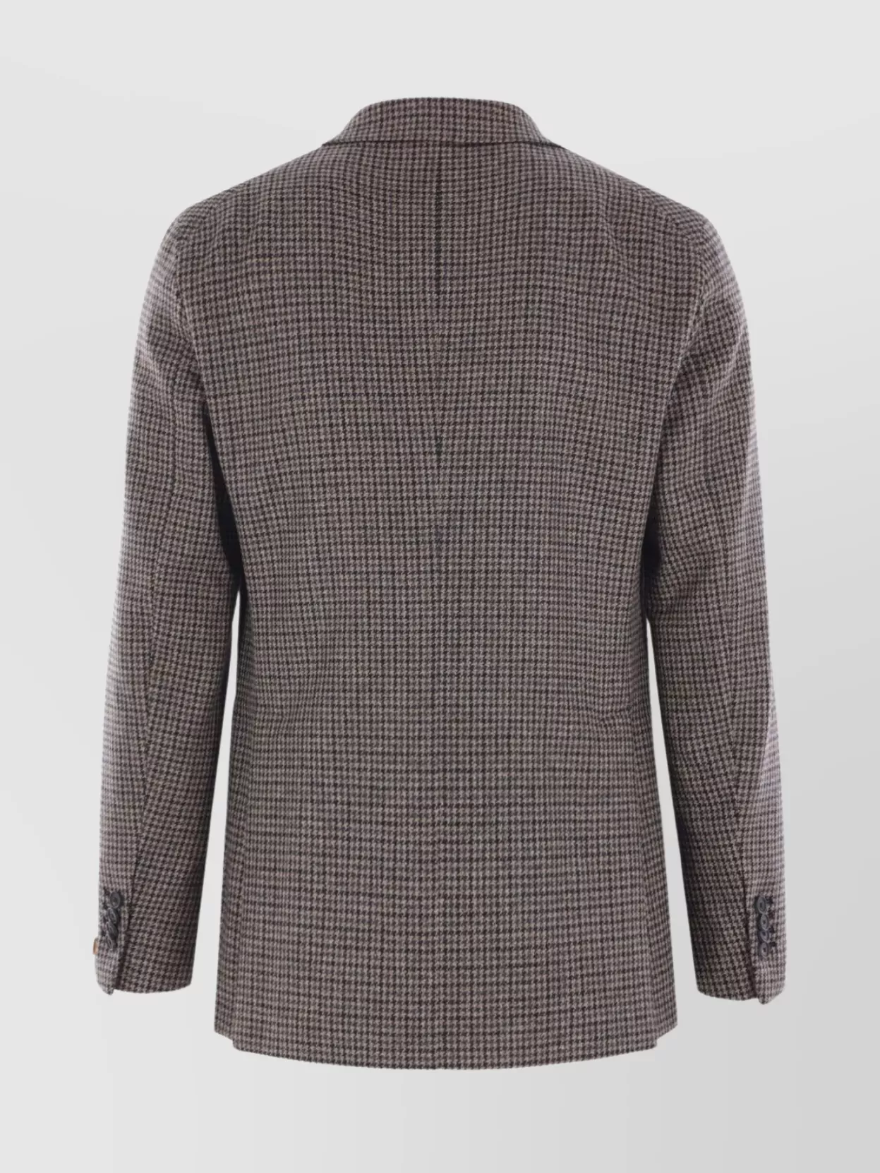 Tagliatore Classic Houndstooth Wool Blazer With Notched Lapels And Button Closure In Gray