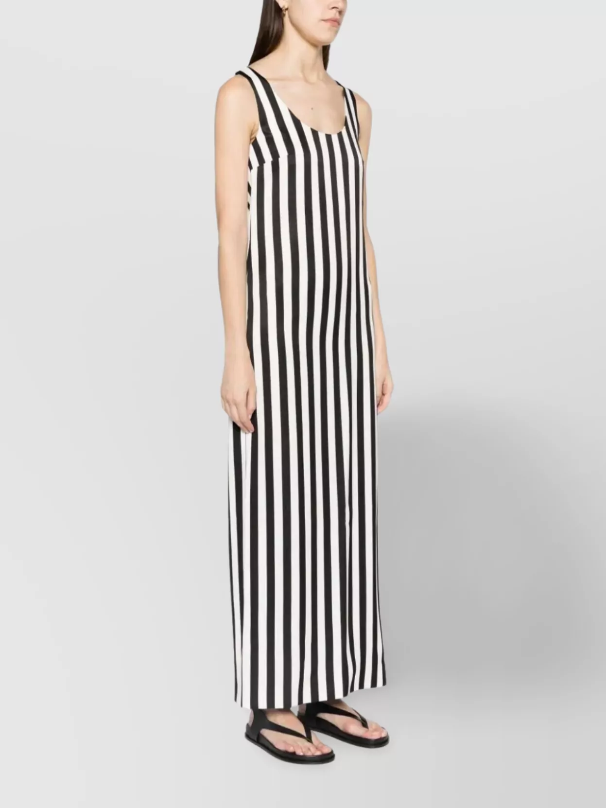 Moschino Maxi Dress With Side Slit And Stripes
