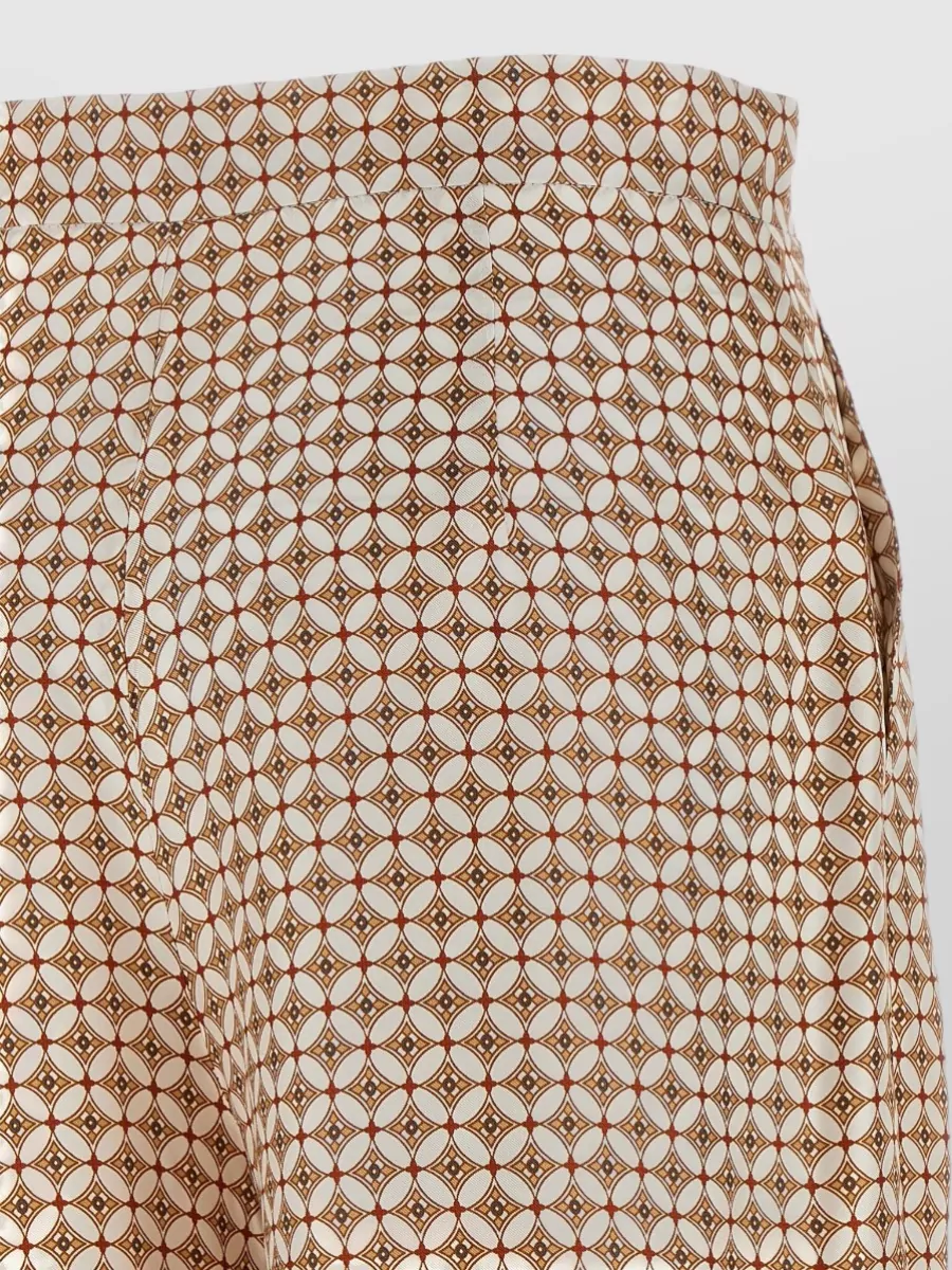 S Max Mara Silk High-Rise Wide-Leg Printed Trousers
