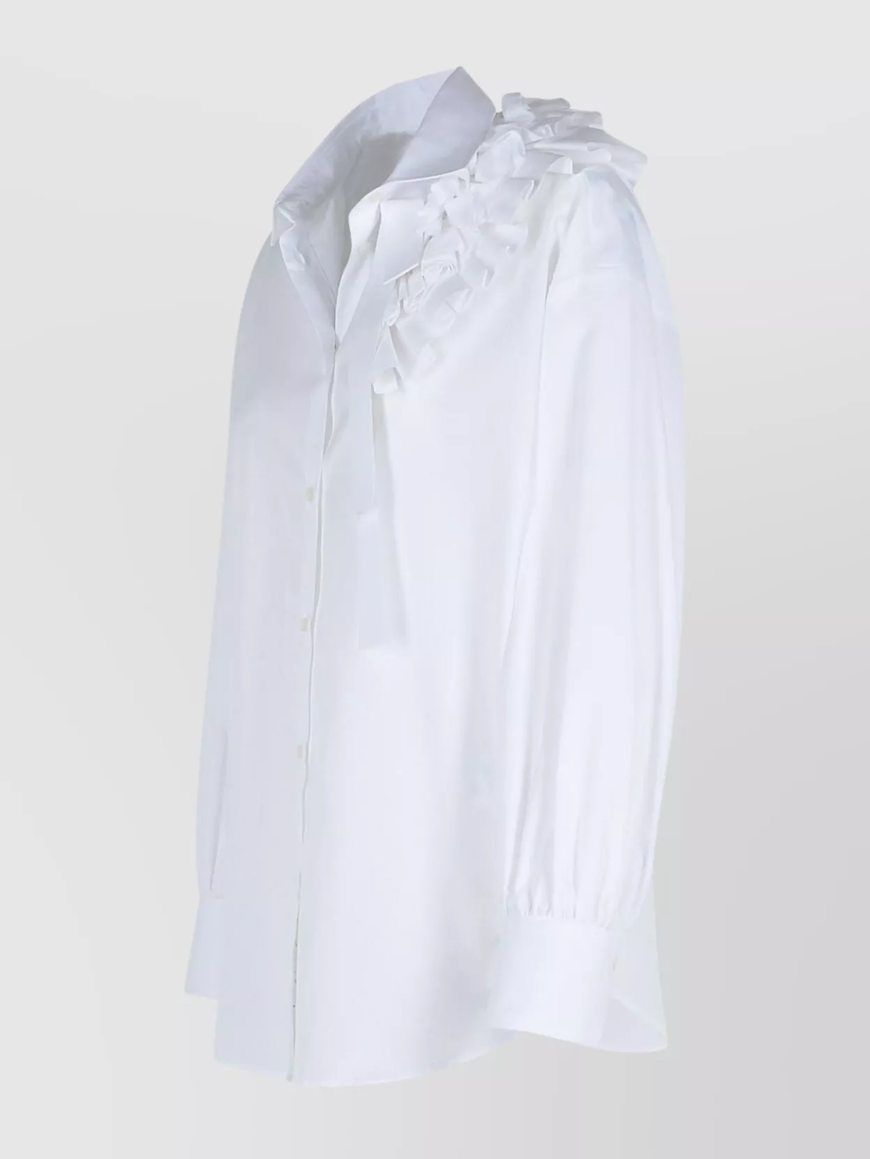 Msgm Cotton Shirt Ruffle Detail