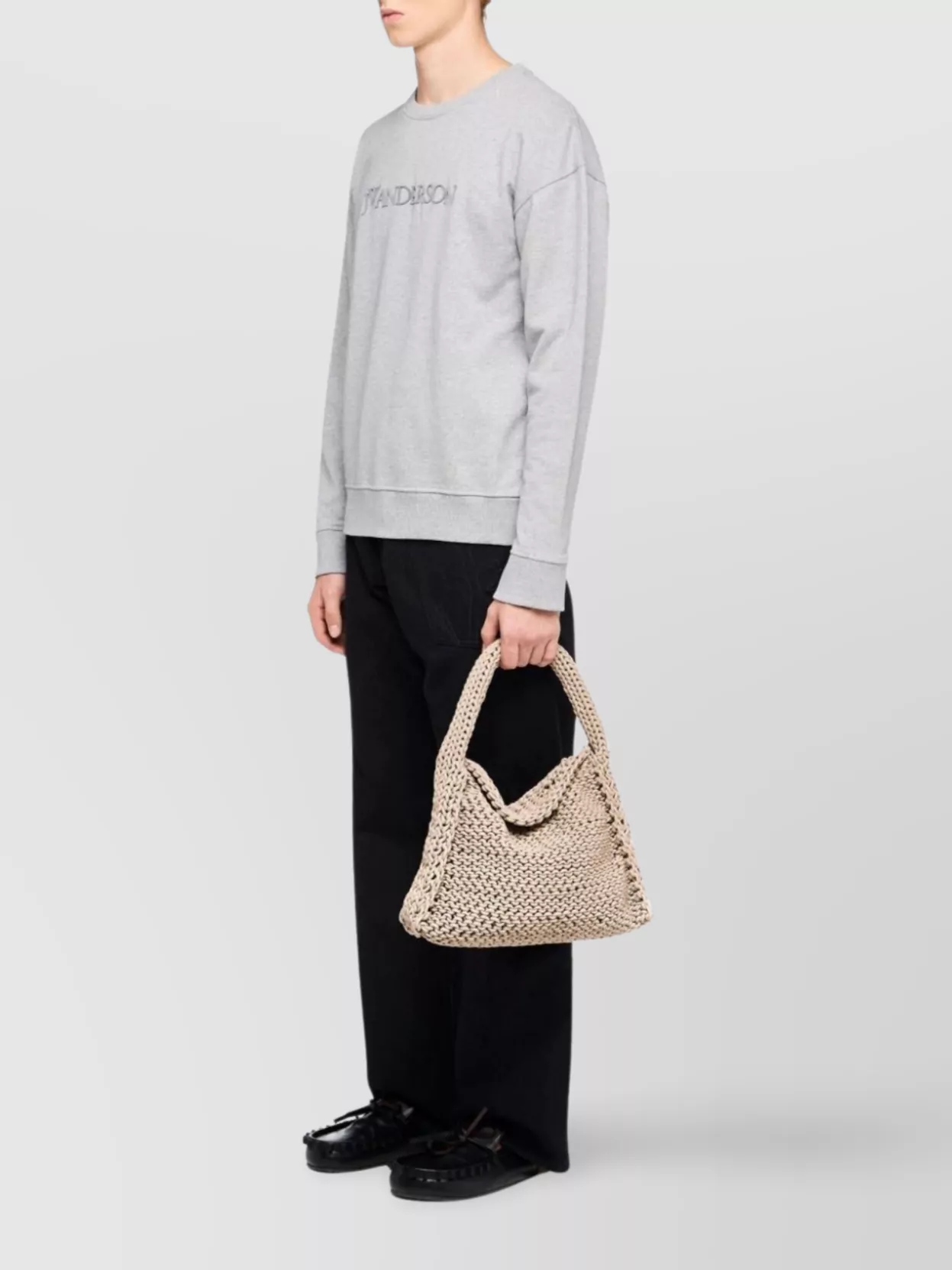 Jw Anderson Crew Neck Long Sleeve Mélange Sweatshirt